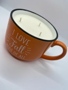 ‘I love  fall most of all’ Candle Mug